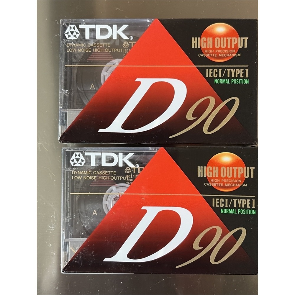 2 New Sealed Blank Audio Cassette Tapes TDK D-90 High Output 90 Minutes - New